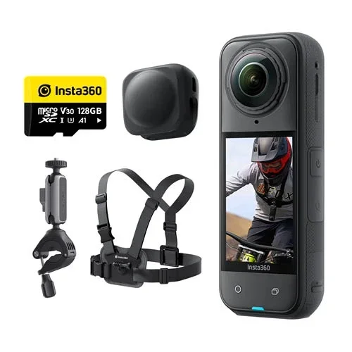 קיט מצלמת אקסטרים X5 Bike Cycling Bundle מבית Insta360 מצלמה וקיט אביזרים לאופניים Insta360 X5 Bike Cycling Bundle