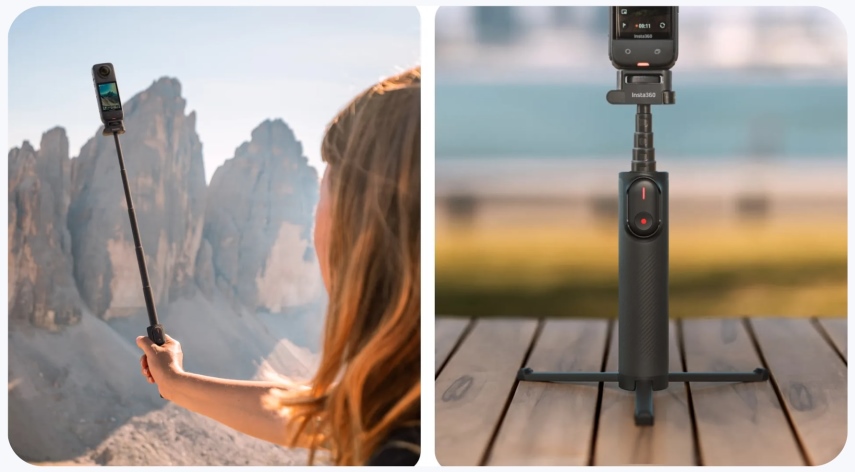 מוט סלפי מתקפל 2 ב-1 עם שלט Selfie Stick Remote Kit
