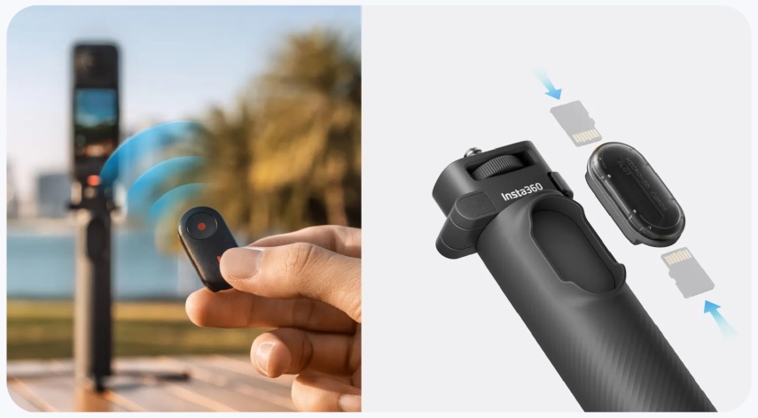 מוט סלפי מתקפל 2 ב-1 עם שלט Selfie Stick Remote Kit