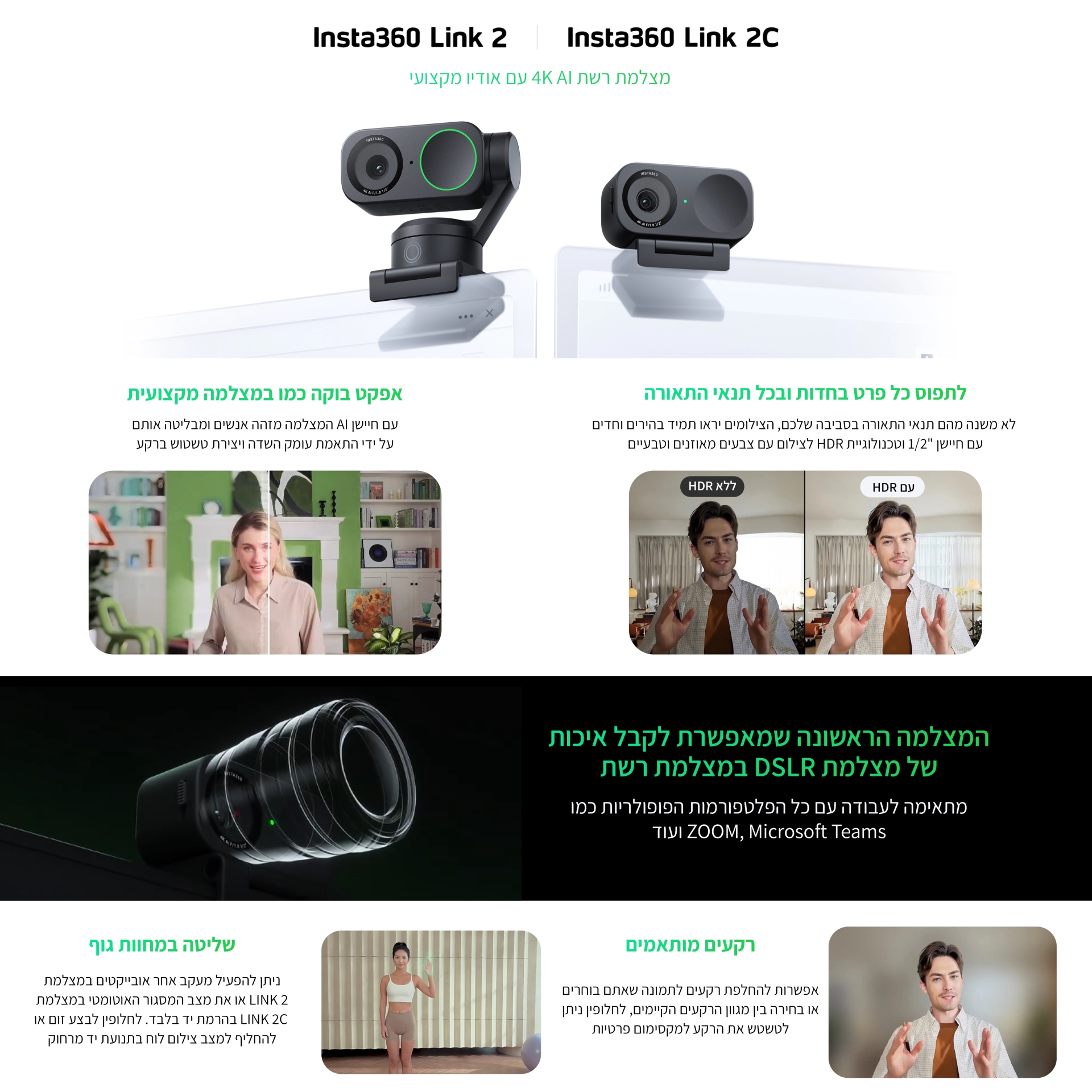 מצלמת אינטרנט Insta360 Link 2