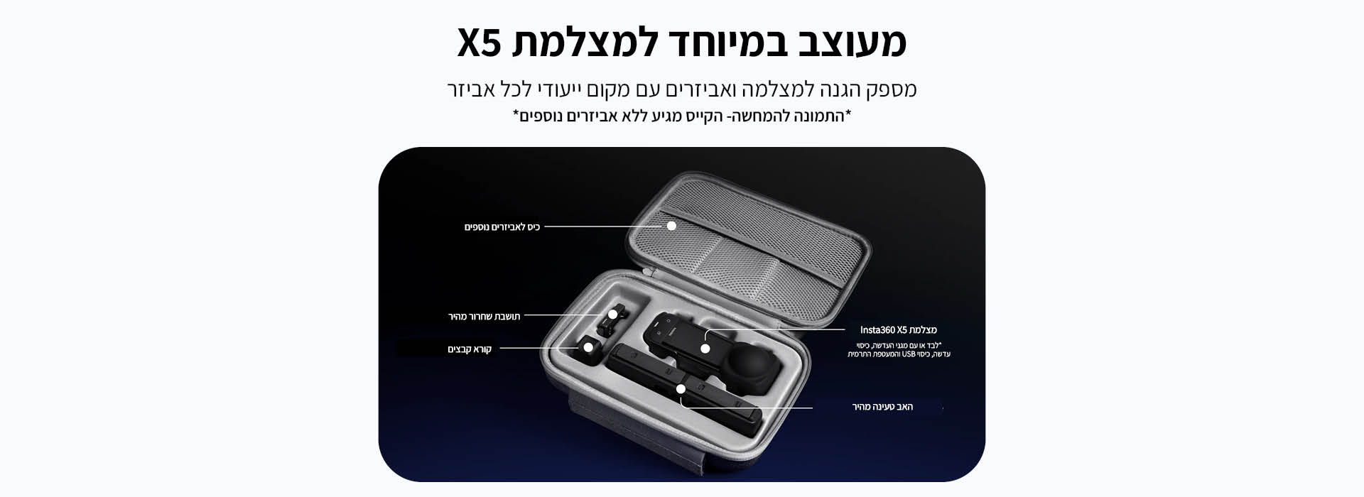 קייס נשיאה למצלמת אקסטרים Insta360 X5 Carry Case