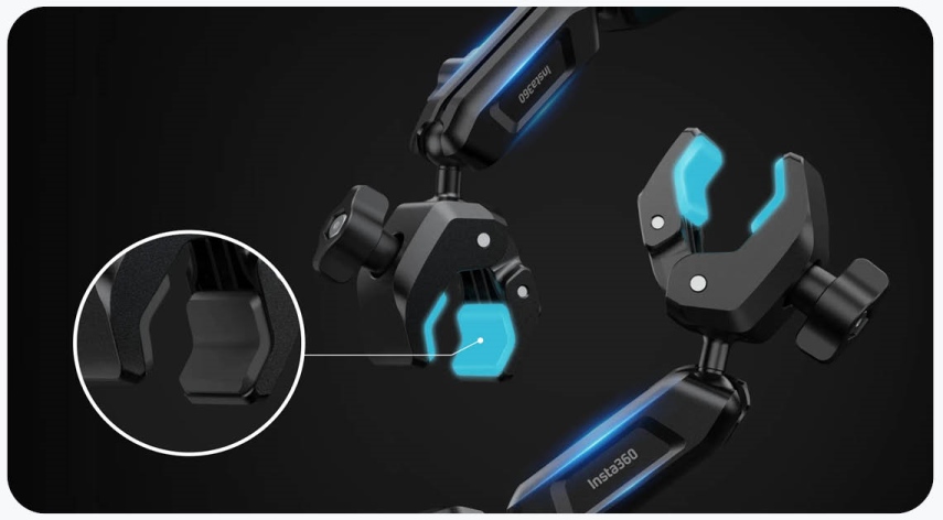 קלאמפ תומך לחיבור מוט סלפי לאופנוע Crab Clamp insta360