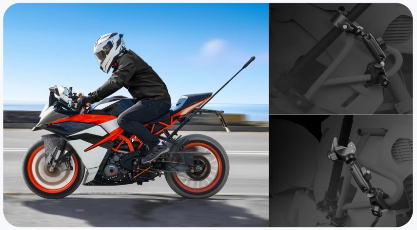 קלאמפ תומך למוט סלפי על אופנוע Insta360 Motorcycle Selfie Stick Support Clamp