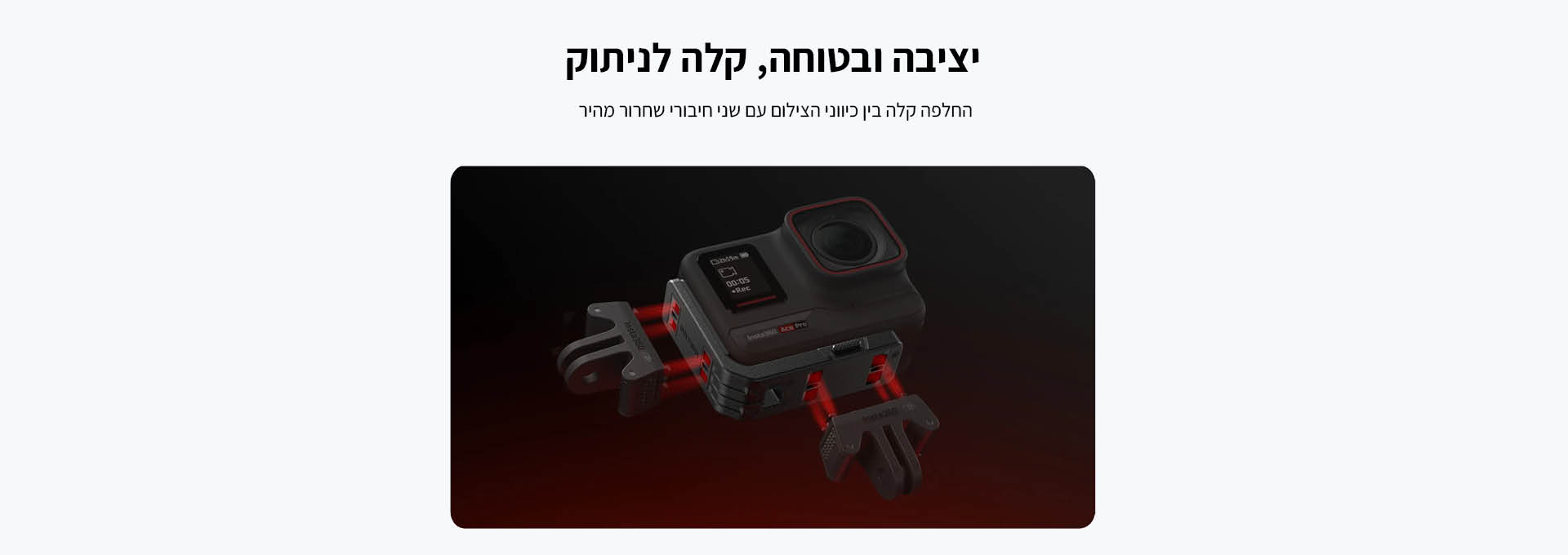 תושבת צילום אנכי Insta360 Ace Vertical Horizontal Mount